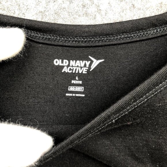 Old Navy Active Cropped T Shirt Womens LP Black Short Sleeve Crewneck Thin - Picture 5 of 8